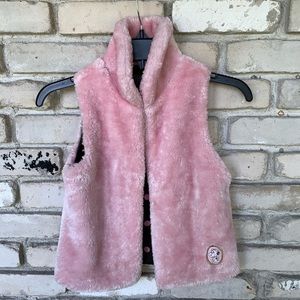 Peanuts kids  pink faux fur vest